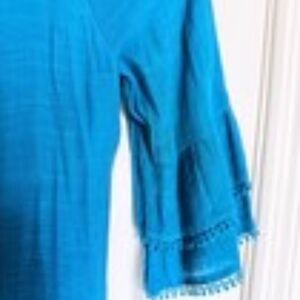 Indigo Soul Womens XL Boho Tunic Blouse Ruffled  Embellished Layers